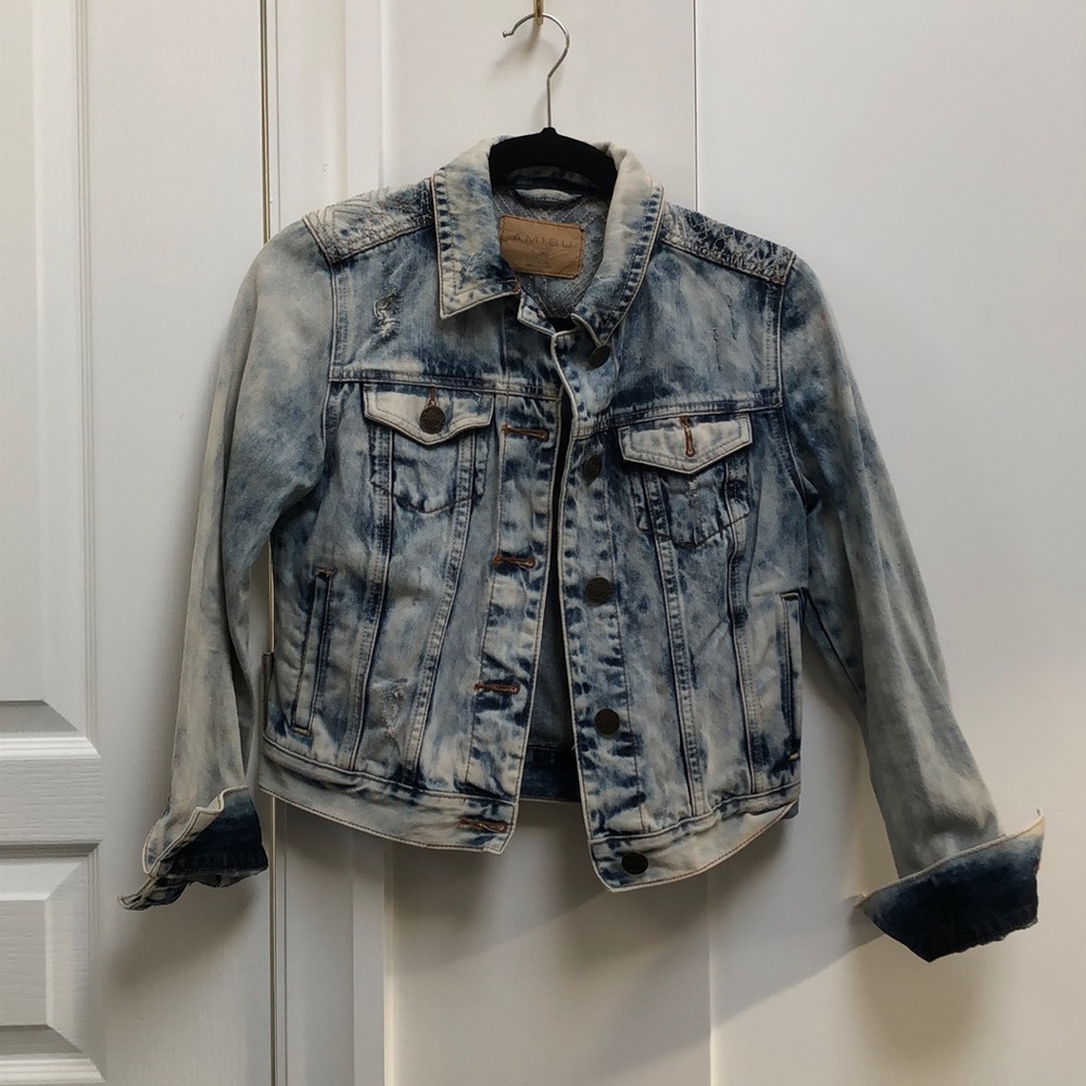 Acid wash denim jacket
